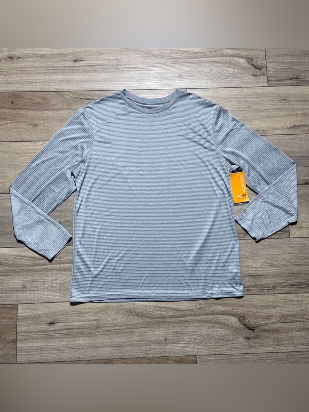 C9 Champion Mens Striped High Performance Duo Dry Training Shirt Large Gray